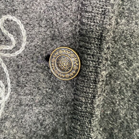 Vintage Tally Ho Embroidered Wool Button Front Cardigan Sweater Long Sleeve Warm - Picture 4 of 15